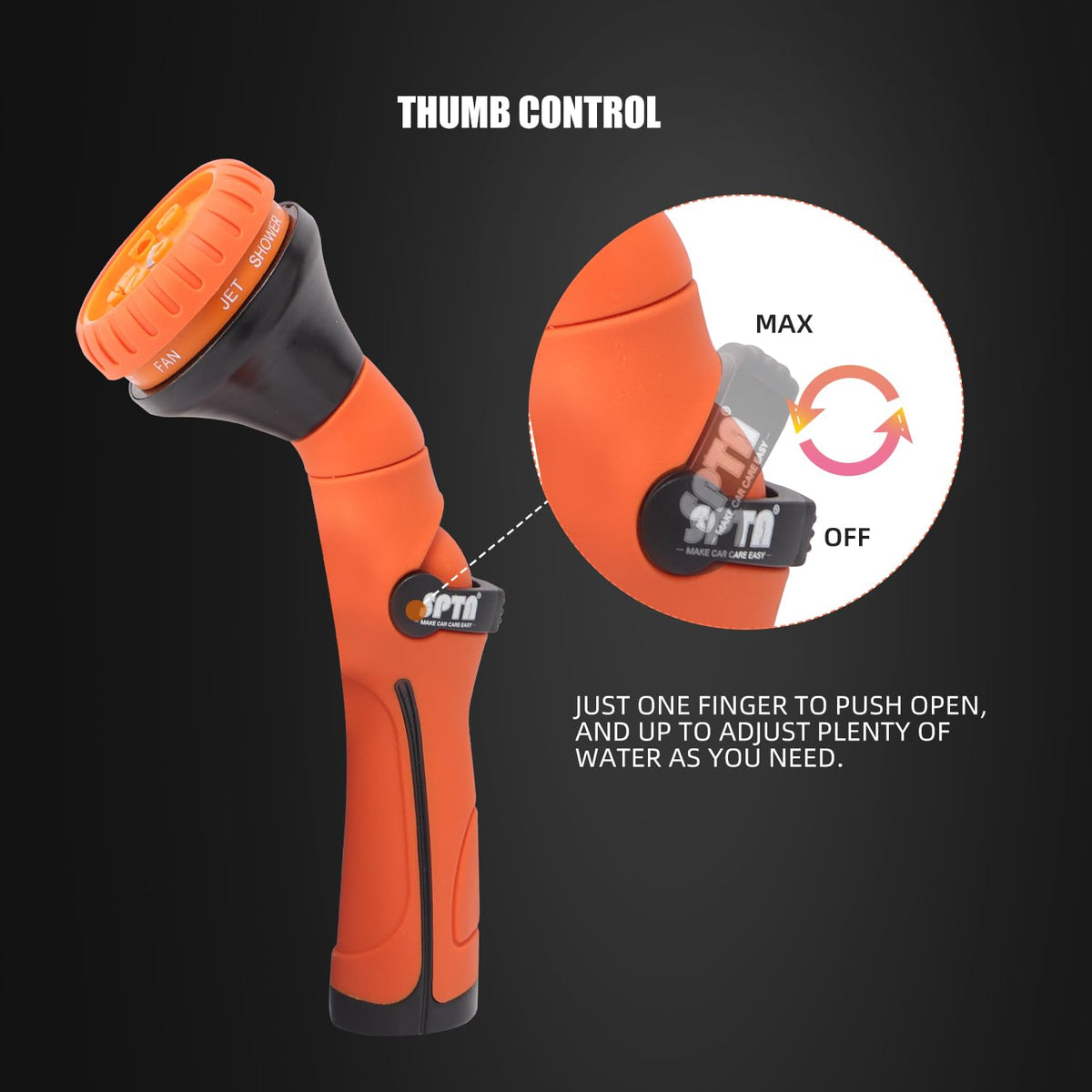 SPTA soft rubber handle provides comfortable grip during extended use