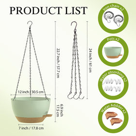 SQKH 12-inch hanging basket with chains for easy outdoor or indoor hanging