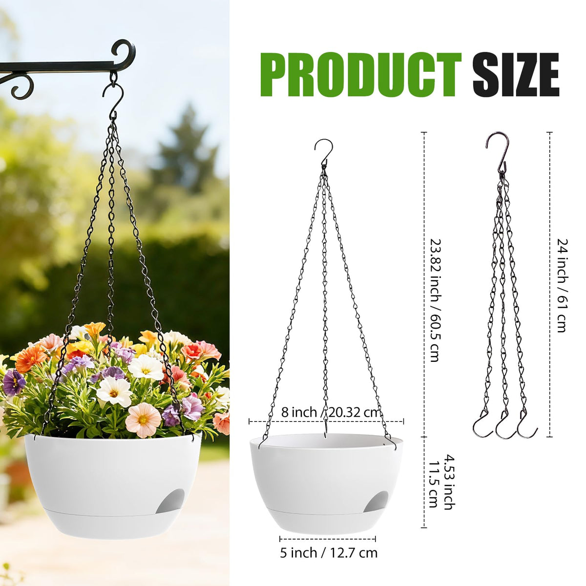 SQKH 24-inch height-adjustable hanging setup for versatile placement.