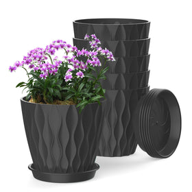 SQKH 6 Inch Plant Pot with drainage holes and tray for healthy root airflow.