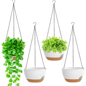 SQKH 8-inch self-watering planter assembly for quick, mess-free balcony decor.