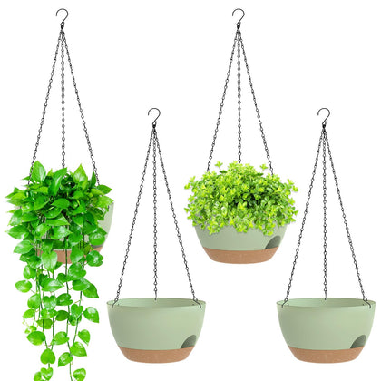 SQKH 8-inch hanging planter with self-watering design for easy plant care.