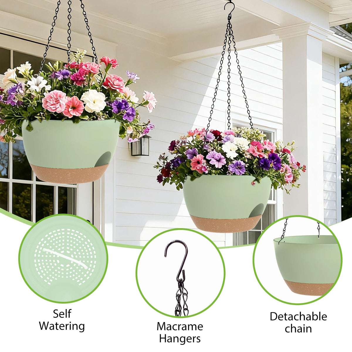 Adjustable 24-inch chain lets you tailor height for indoor or patio spaces.