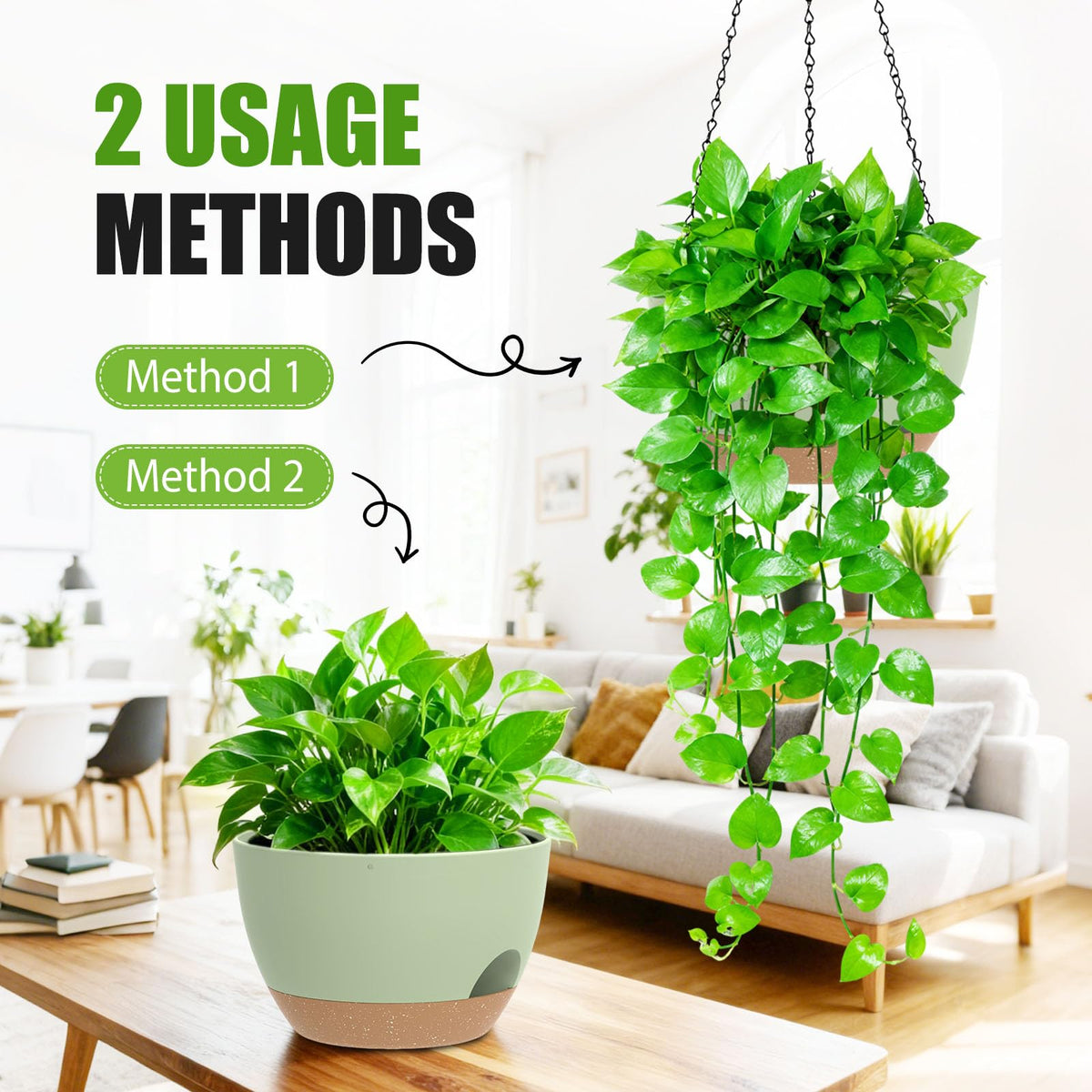 Matte finish and versatile greens blend with modern and rustic decors.