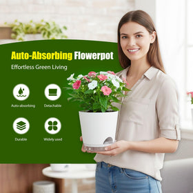 SQKH plant pots clear body water level view aids easy moisture monitoring.