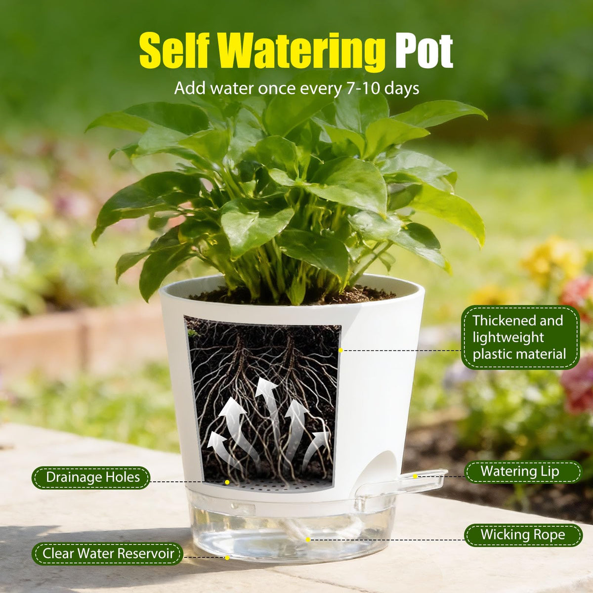 SQKH plant pots indoor-outdoor durability supports versatile home and patio use.
