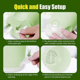 SQKH built-in reservoir provides moisture for busy plant owners.