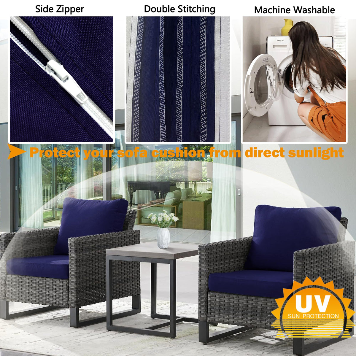 Sqodok easy-care removable cover blue; machine washable for quick cleaning.