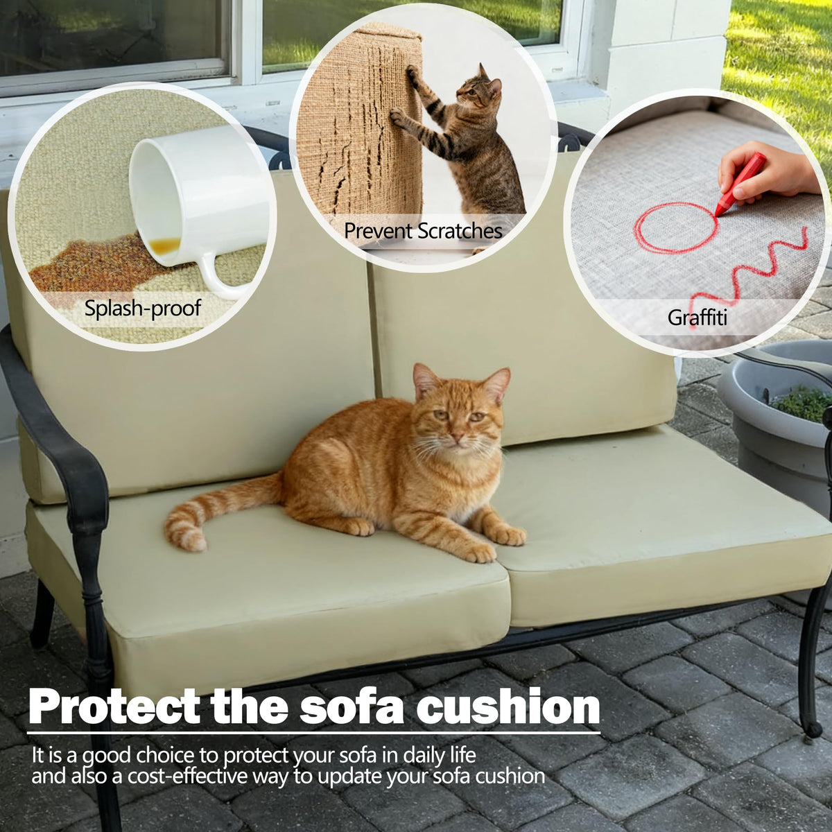 Sqodok four-piece set on patio, ready to refresh outdoor seating