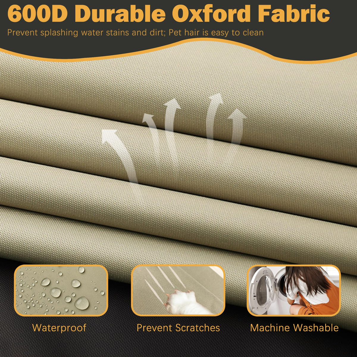 Sqodok outdoor cushion cover on sofa, weather protection in use