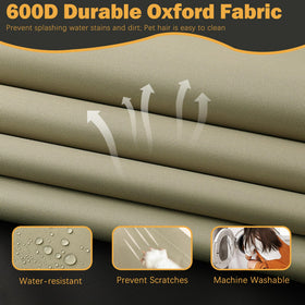Sqodok Papasan beige material detail highlights breathable, abrasion-resistant fabric.