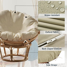 Sqodok Papasan beige strap detail showing secure positioning during seating.