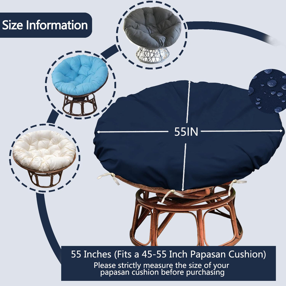 Sqodok Papasan blue fabric texture highlighting durability and breathability for outdoor use