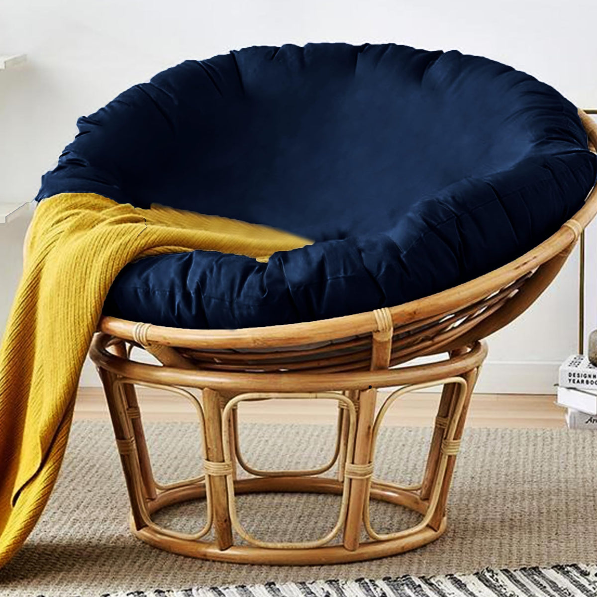 Sqodok Papasan blue cover stitch detail and edge finish