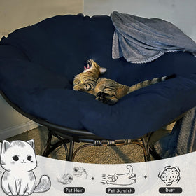 Sqodok Papasan blue cover with straps keeps cushions securely positioned during use