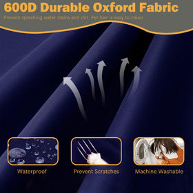 Sqodok blue cushion cover back view with ties for snug stability.