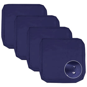 Sqodok blue patio cushion cover on a chair protects cushions from wear