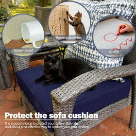 Sqodok wicker chair cushion cover providing outdoor protection.