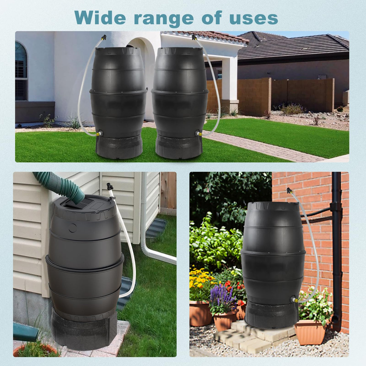 SQUEEZE master flatback water storage barrel mounted beside your home