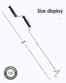 SQUEEZE master compost aerator features rust-resistant stainless steel construction.