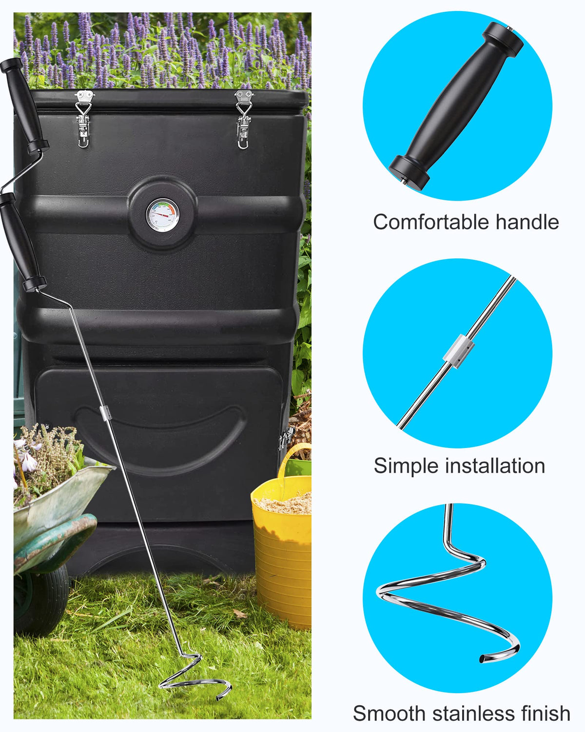 SQUEEZE master worm-friendly design protects soil life during aeration.