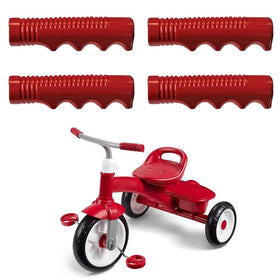 Close-up of SquEqu four-pack grips for toddlers’ bikes.