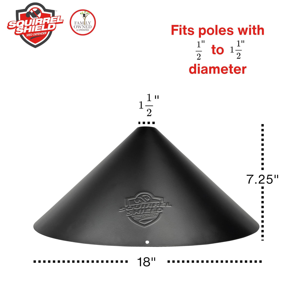 Squirrel Shield baffle mount setup demonstrates easy installation around a pole.
