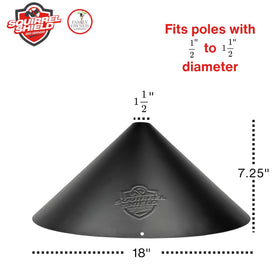 Squirrel Shield baffle mount setup demonstrates easy installation around a pole.