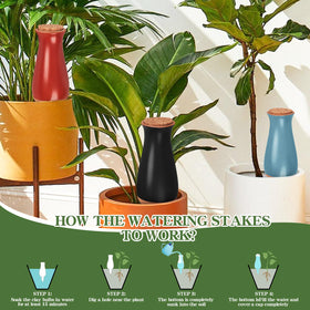 Srapwati clay drip irrigation release system helps prevent overwatering while roots breathe.