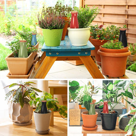 Srapwati self-watering spikes with 12oz capacity deliver steady moisture as needed.