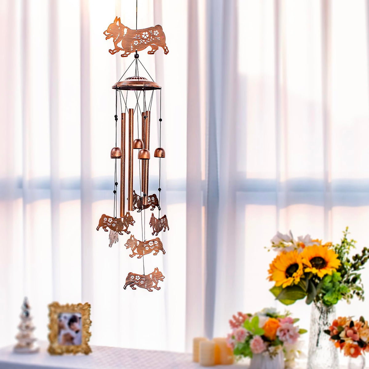 SRDJXY Corgi wind chime hollow design adds visual interest and craftsmanship.