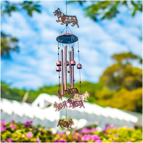 SRDJXY Corgi wind chime patio ornament enhances curb appeal with melodic tones.