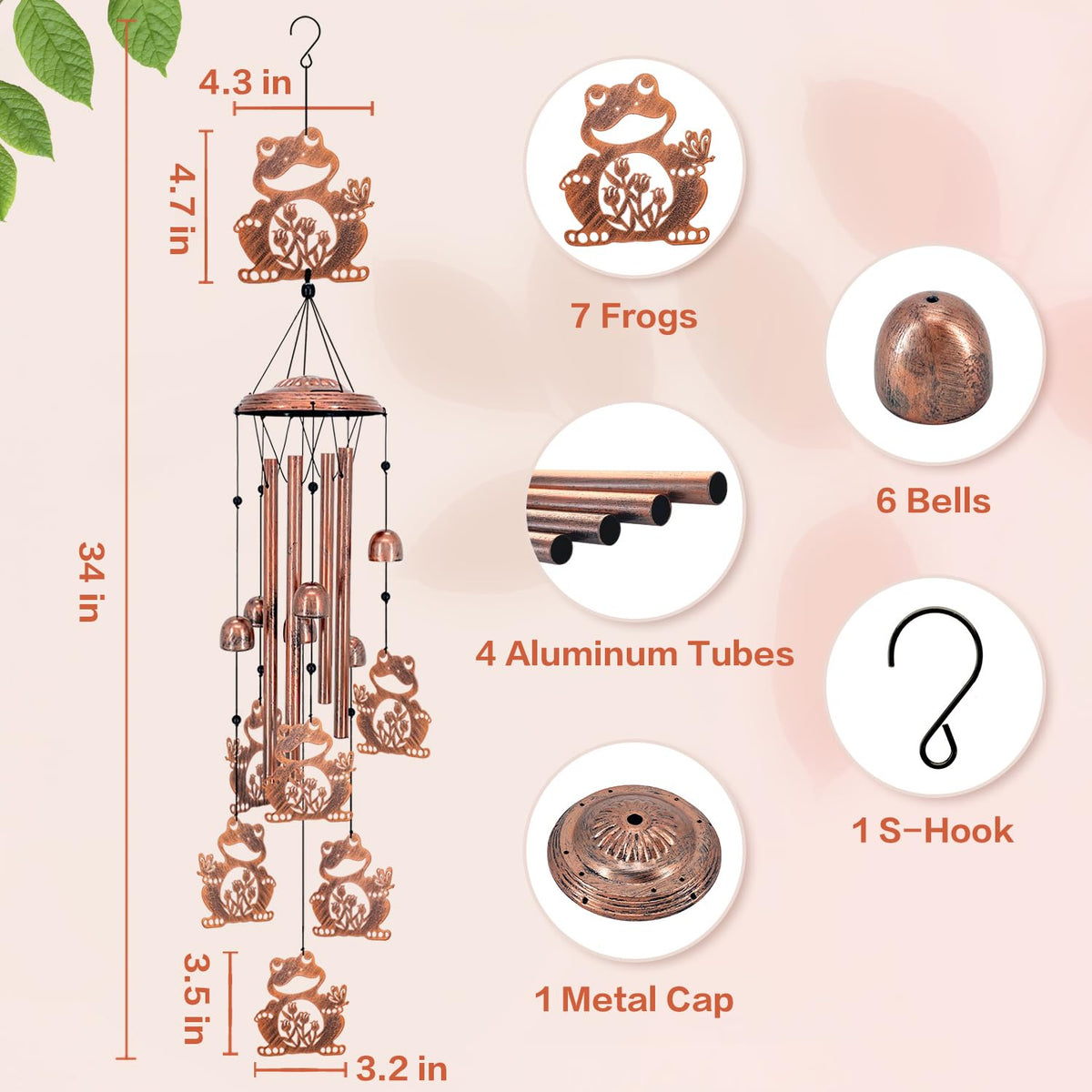 SRDJXY delicate bells create light chimes in gentle wind.