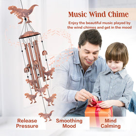 SRDJXY Dinosaur Wind Chime bells and tubes create soothing chimes in breeze