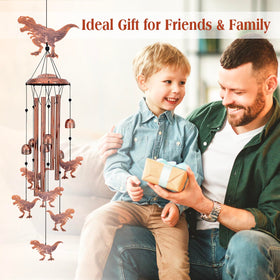 SRDJXY Dinosaur Wind Chime ornate top cover adds vintage bronze accent