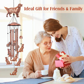 SRDJXY Golden Retriever Wind Chime aluminum tubes sparkle, producing crisp tones in breeze.