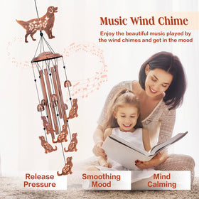 SRDJXY Golden Retriever Wind Chime indoor display adds whimsical elegance to living spaces.