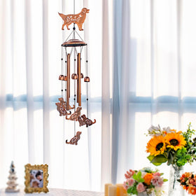 SRDJXY Golden Retriever Wind Chime top cover and S-hook showcase sturdy design.