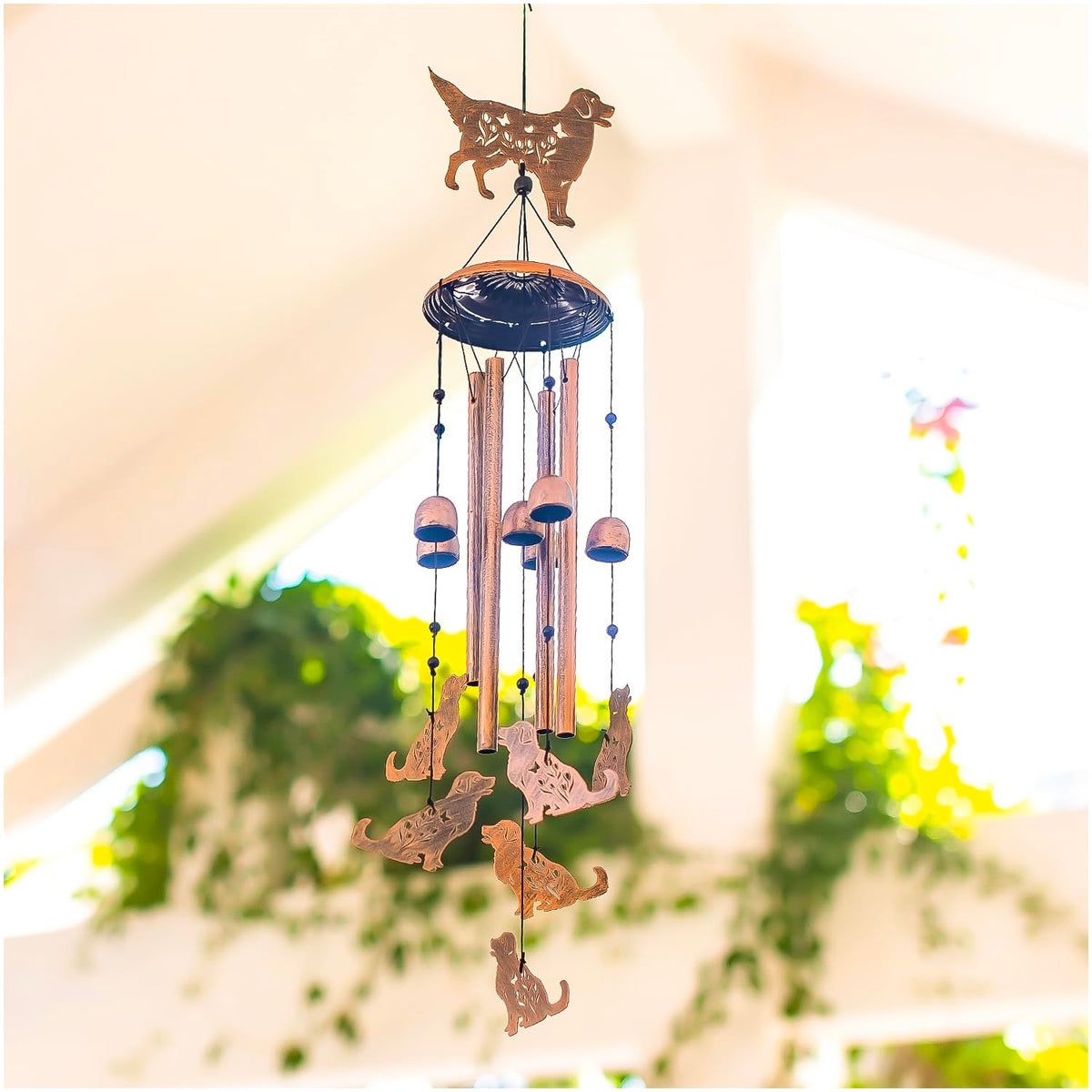 SRDJXY Golden Retriever Wind Chime suited for year-round display, indoors or outdoors.