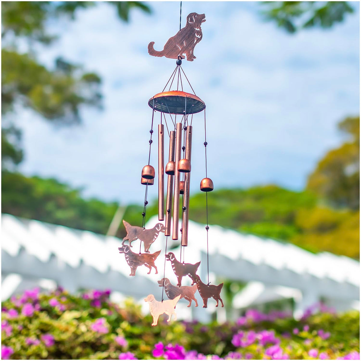 SRDJXY Golden Retriever wind chimes garden decor with soothing tones