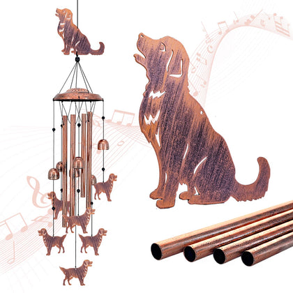 SRDJXY Golden Retriever wind chimes outdoors offer a serene garden ambience