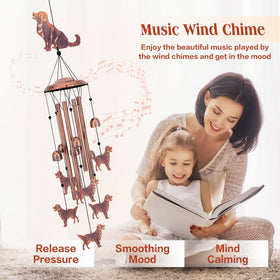 SRDJXY Metal wind chime dog decoration for outdoor porch ambience