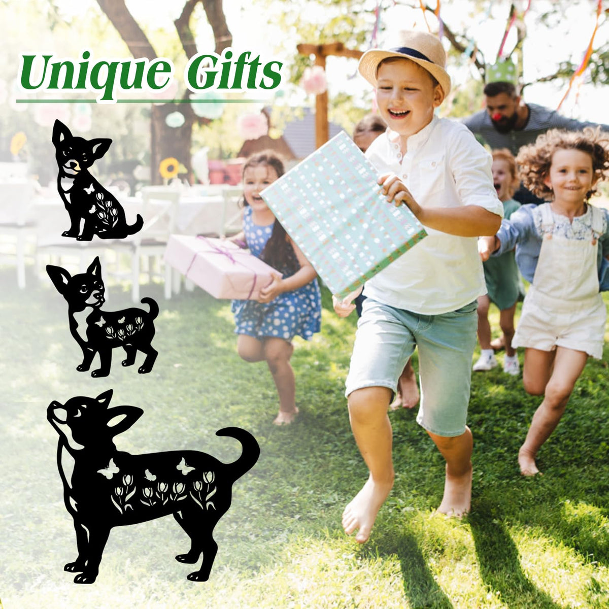 SRDJXY outdoor Chihuahua garden stake brightens patios and lawns