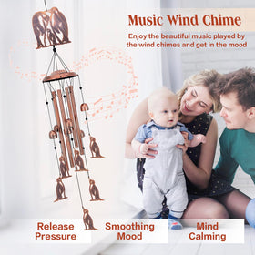 SRDJXY Penguin Wind Chimes aluminum tubes—crisp tones in breeze