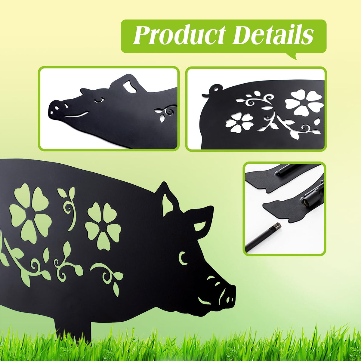 SRDJXY pig lawn decor stake stands firm in all weather