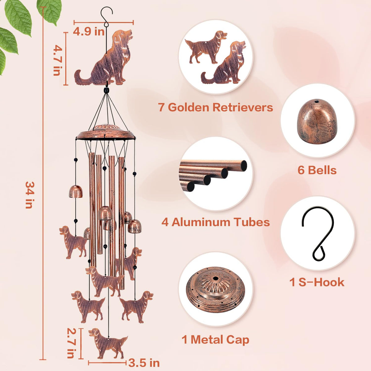 SRDJXY Top-cover detail enhances the wind chime silhouette