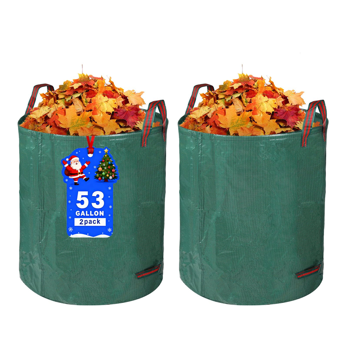 Srkmxzr 2-pack yard waste bags with open hoop for easy filling and handling.