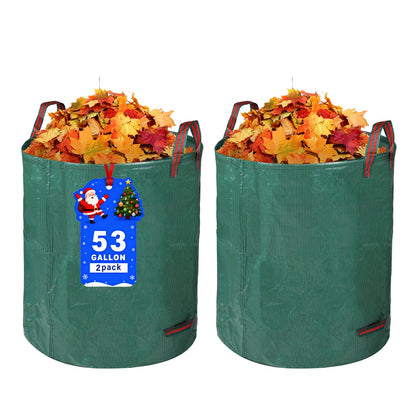 Srkmxzr 2-pack yard waste bags with open hoop for easy filling and handling.