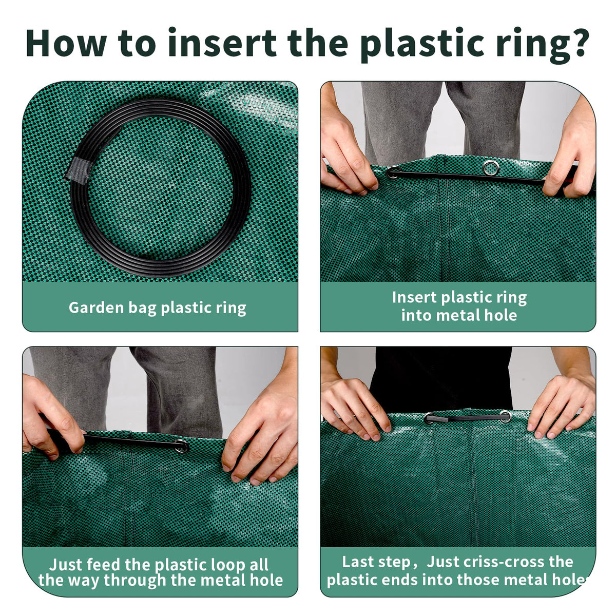 Srkmxzr detachable hoop design keeps bags upright while filling and dumping.