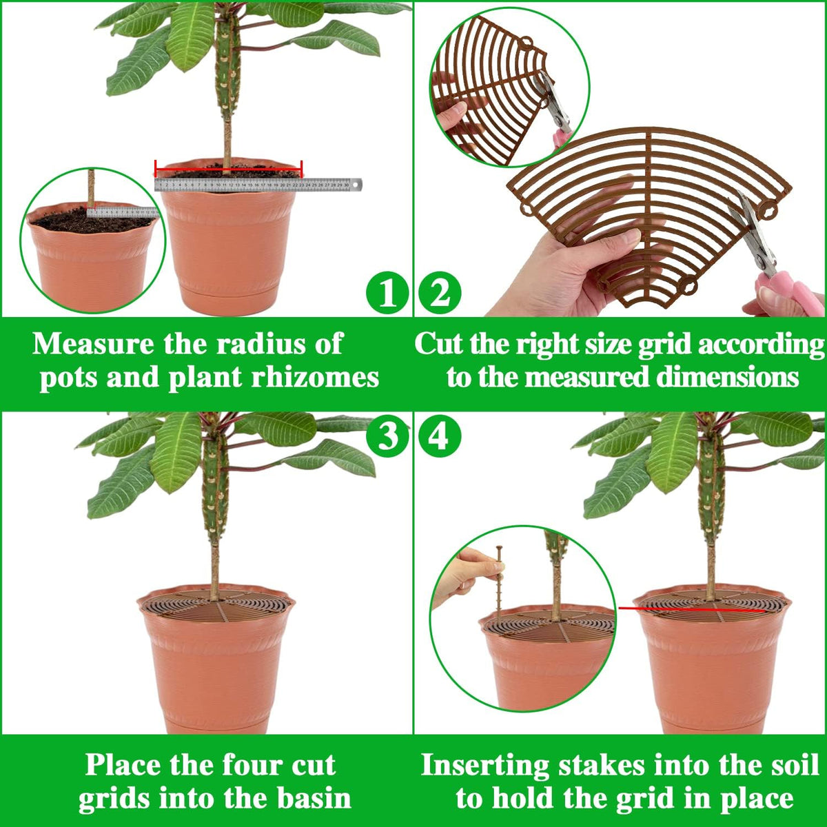 Srmayyi serrated stakes inserted into soil to anchor the grid.